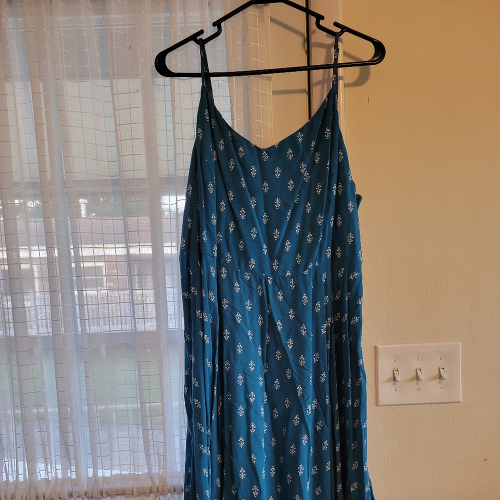 Old Navy Teal and White Sundress